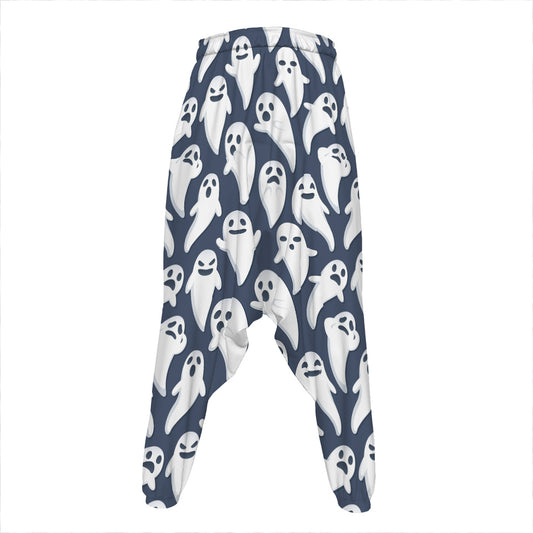 Halloween Ghost Pattern Print Hammer Pants