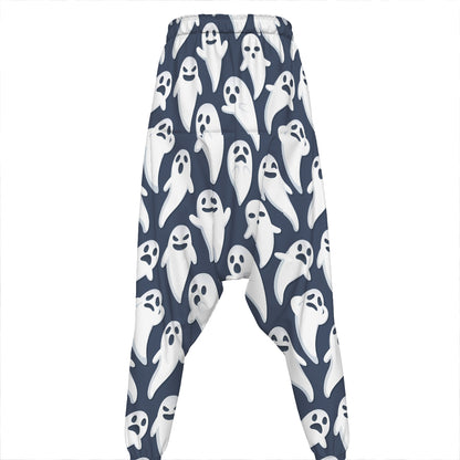 Halloween Ghost Pattern Print Hammer Pants