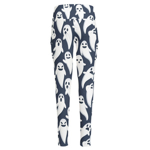 Halloween Ghost Pattern Print High-Waisted Pocket Leggings