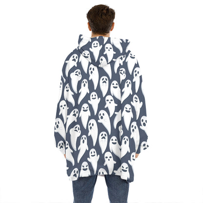 Halloween Ghost Pattern Print Hoodie Blanket