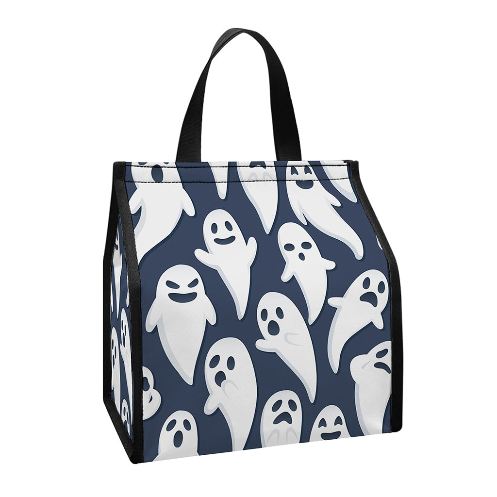 Halloween Ghost Pattern Print Insulated Lunch Tote