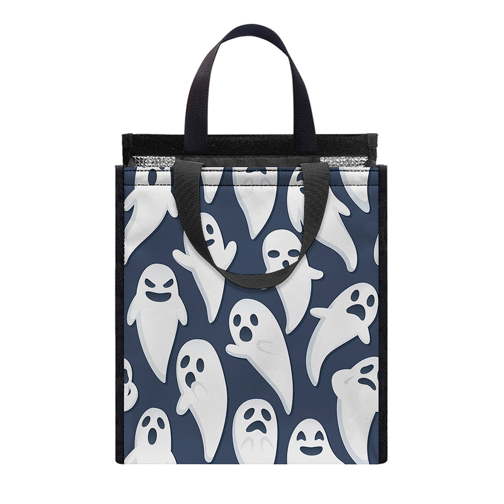 Halloween Ghost Pattern Print Insulated Lunch Tote
