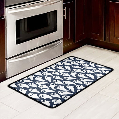 Halloween Ghost Pattern Print Kitchen Mat