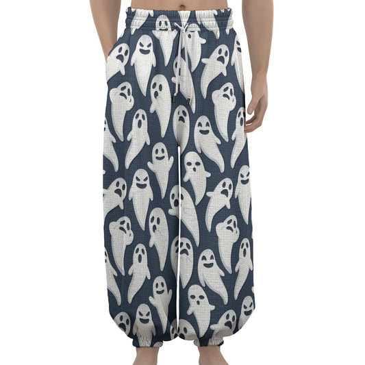 Halloween Ghost Pattern Print Lantern Pants