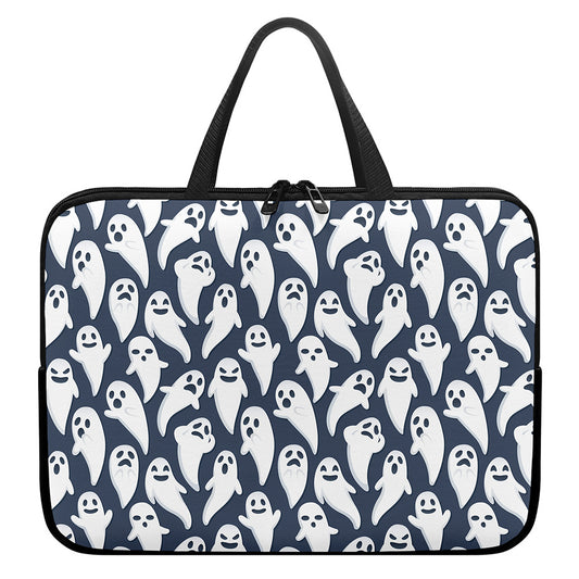 Halloween Ghost Pattern Print Laptop Sleeve With Handle