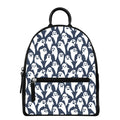 Halloween Ghost Pattern Print Leather Backpack