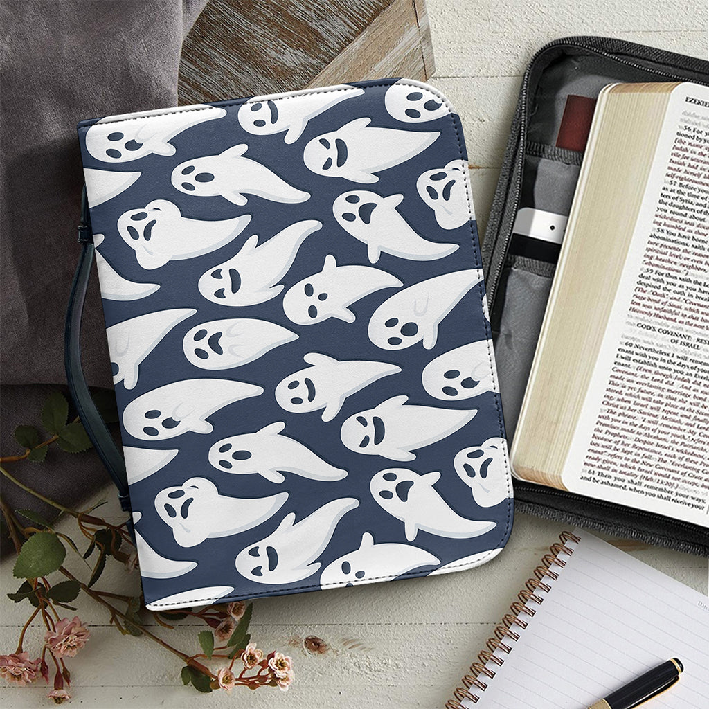 Halloween Ghost Pattern Print Leather Bible Cover