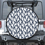 Halloween Ghost Pattern Print Leather Spare Tire Cover