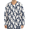 Halloween Ghost Pattern Print Long Sleeve Baseball Jersey