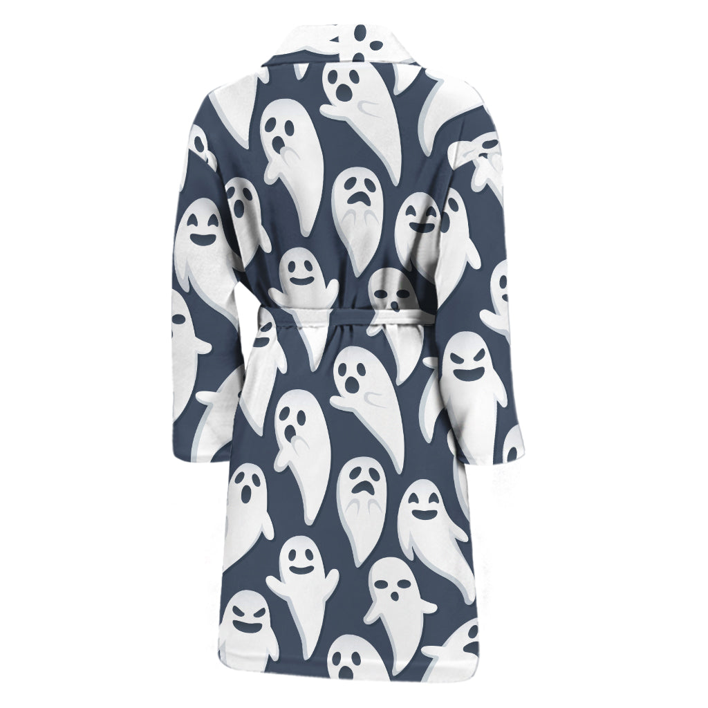 Halloween Ghost Pattern Print Men's Bathrobe