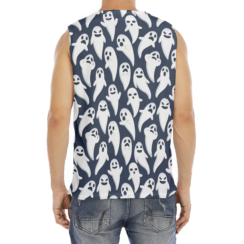 Halloween Ghost Pattern Print Men's Fitness Tank Top