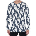 Halloween Ghost Pattern Print Men's Long Sleeve T-Shirt