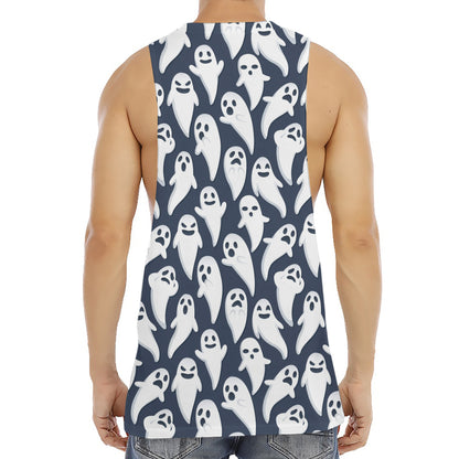 Halloween Ghost Pattern Print Men's Muscle Tank Top