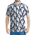 Halloween Ghost Pattern Print Men's Polo Shirt