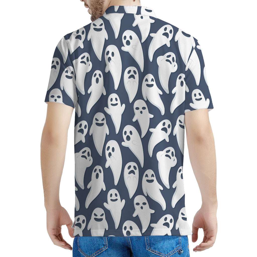 Halloween Ghost Pattern Print Men's Polo Shirt