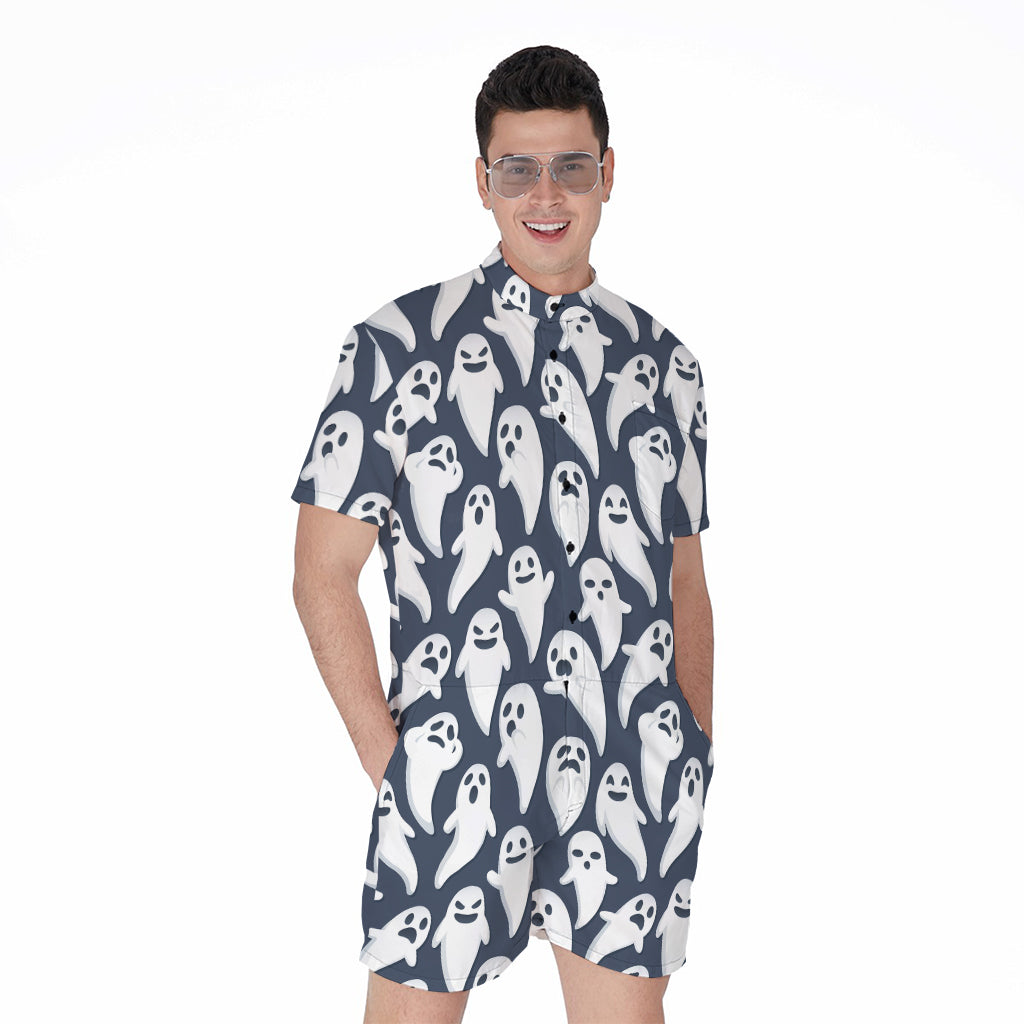 Halloween Ghost Pattern Print Men's Rompers