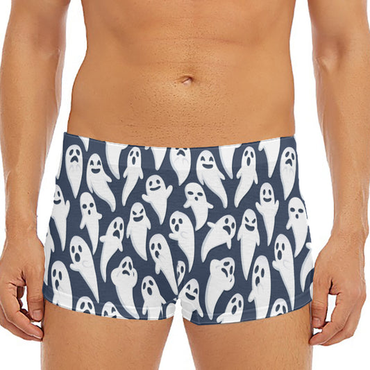 Halloween Ghost Pattern Print Men's Short Boxer Briefs