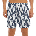 Halloween Ghost Pattern Print Men's Split Running Shorts