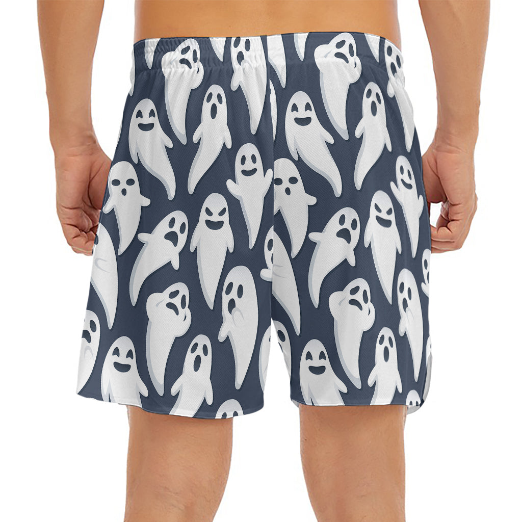 Halloween Ghost Pattern Print Men's Split Running Shorts