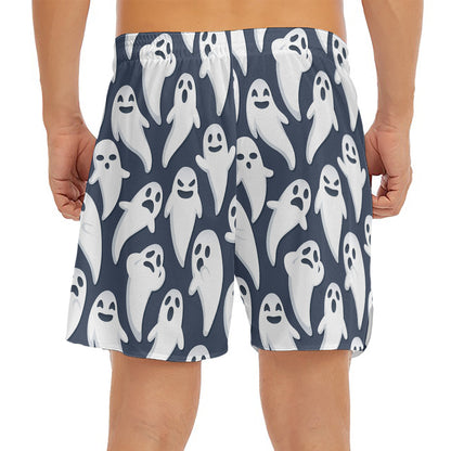 Halloween Ghost Pattern Print Men's Split Running Shorts