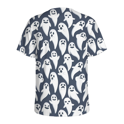 Halloween Ghost Pattern Print Men's Sports T-Shirt