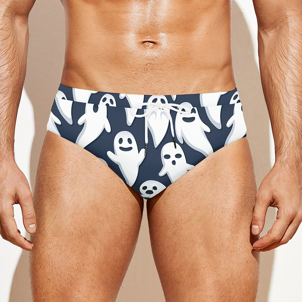 Halloween Ghost Pattern Print Men's Swim Briefs