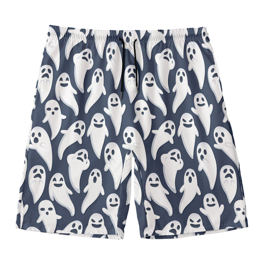 Halloween Ghost Pattern Print Men's Swim Trunks