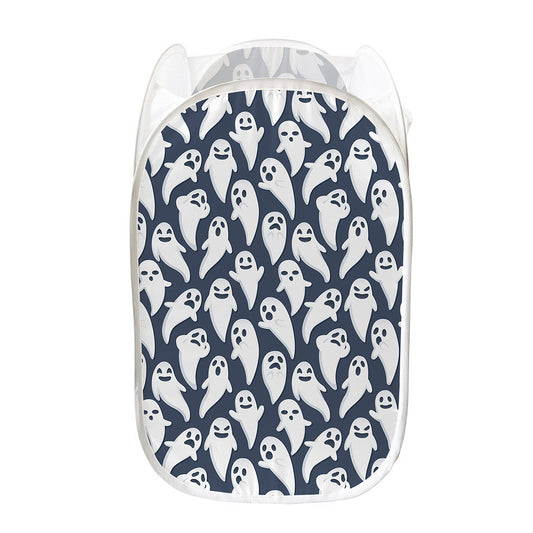 Halloween Ghost Pattern Print Mesh Laundry Hamper