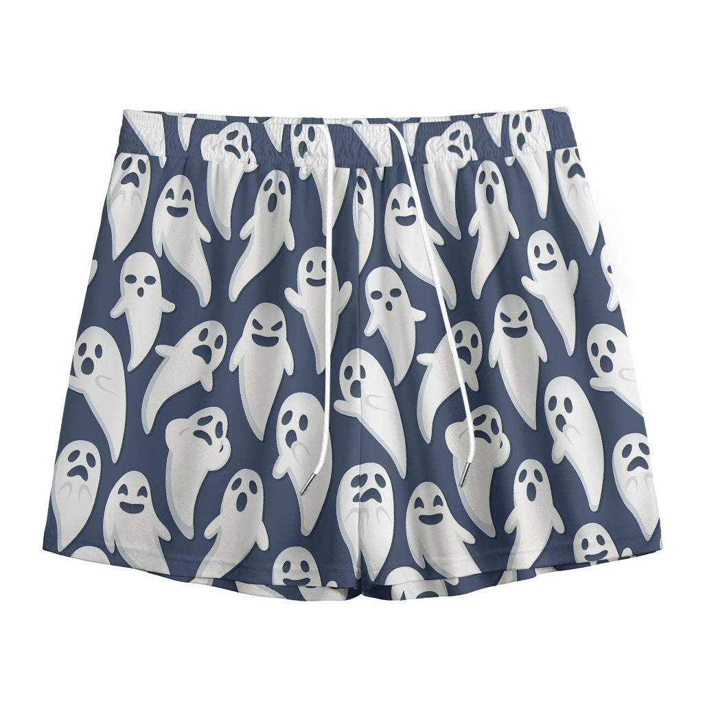 Halloween Ghost Pattern Print Mesh Shorts