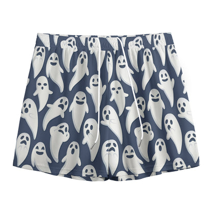 Halloween Ghost Pattern Print Mesh Shorts