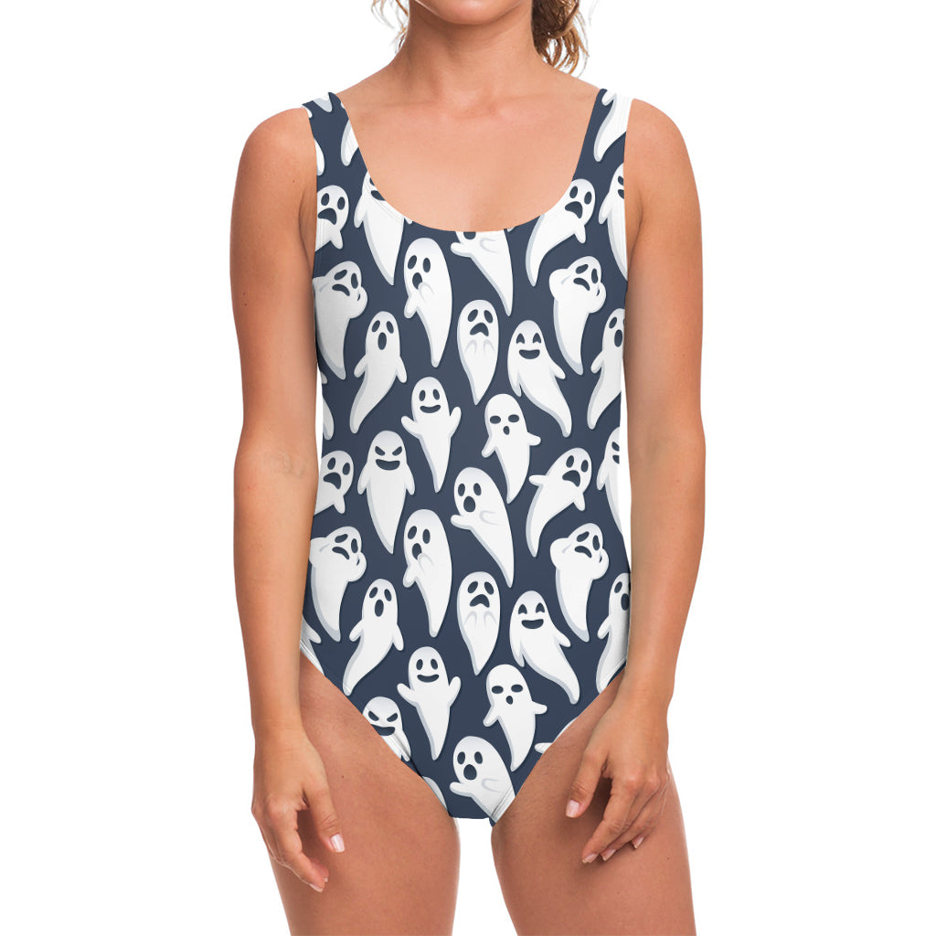Halloween Ghost Pattern Print One Piece Swimsuit