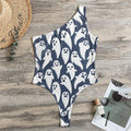 Halloween Ghost Pattern Print One Shoulder Bodysuit