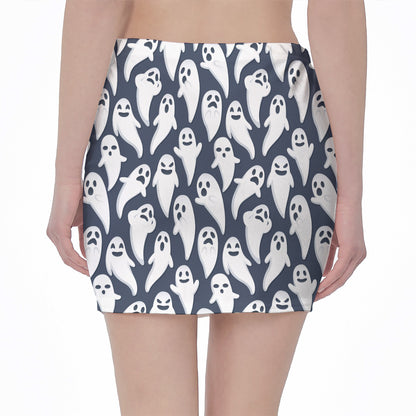Halloween Ghost Pattern Print Pencil Mini Skirt