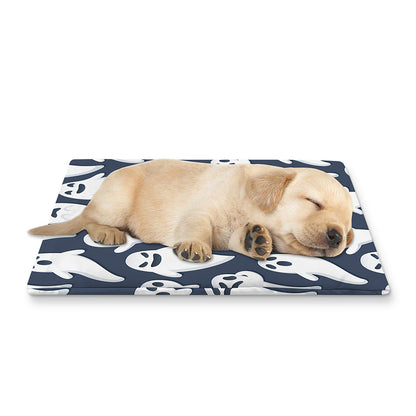 Halloween Ghost Pattern Print Pet Cooling Mat Cover