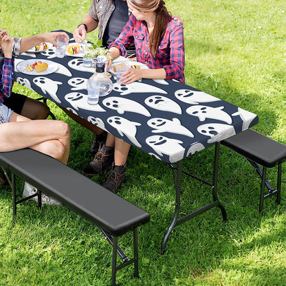 Halloween Ghost Pattern Print Picnic Table Cover