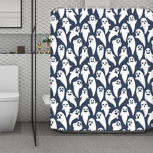 Halloween Ghost Pattern Print Polyester Shower Curtain