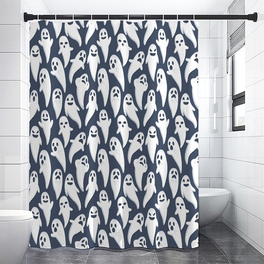 Halloween Ghost Pattern Print Premium Shower Curtain