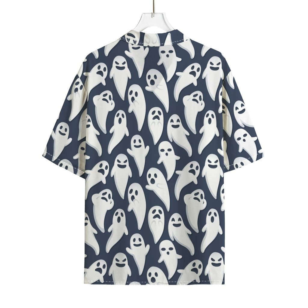 Halloween Ghost Pattern Print Rayon Hawaiian Shirt