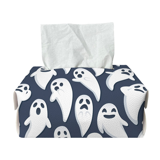 Halloween Ghost Pattern Print Rectangle Tissue Box Cover