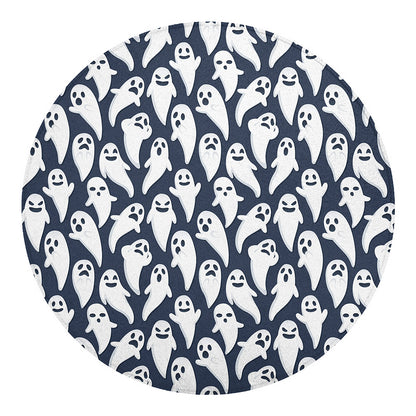 Halloween Ghost Pattern Print Round Blanket