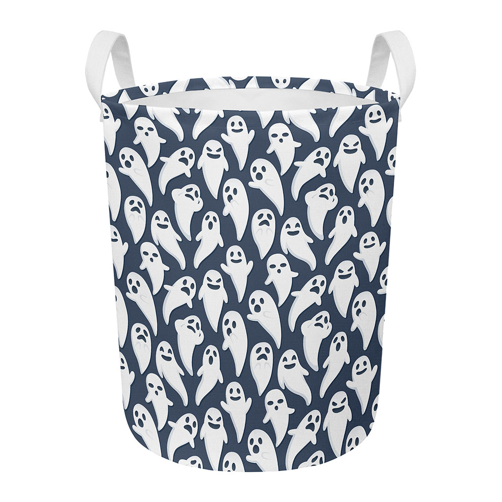 Halloween Ghost Pattern Print Round Laundry Basket