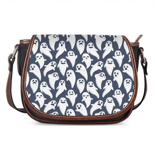 Halloween Ghost Pattern Print Saddle Bag