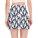 Halloween Ghost Pattern Print Side Slit Mini Skirt