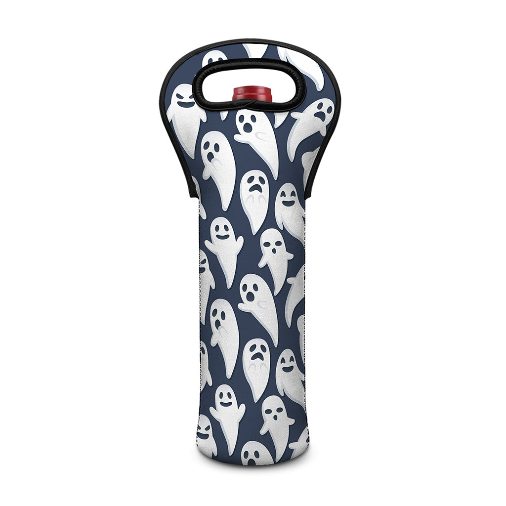 Halloween Ghost Pattern Print Single Neoprene Wine Tote