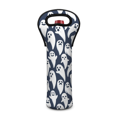 Halloween Ghost Pattern Print Single Neoprene Wine Tote