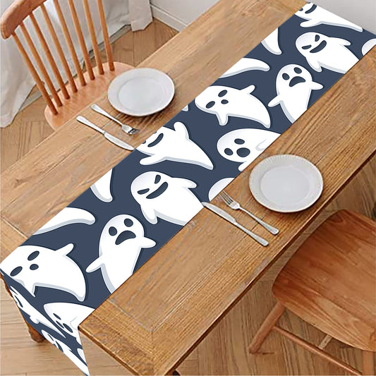Halloween Ghost Pattern Print Table Runner