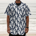 Halloween Ghost Pattern Print Textured Short Sleeve Shirt