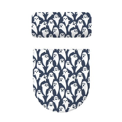 Halloween Ghost Pattern Print Toilet Lid And Tank Cover Set