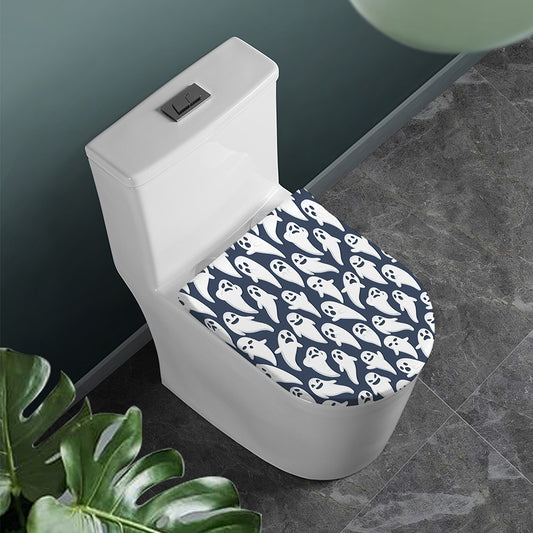 Halloween Ghost Pattern Print Toilet Lid Cover