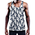 Halloween Ghost Pattern Print Men's Workout Tank Top